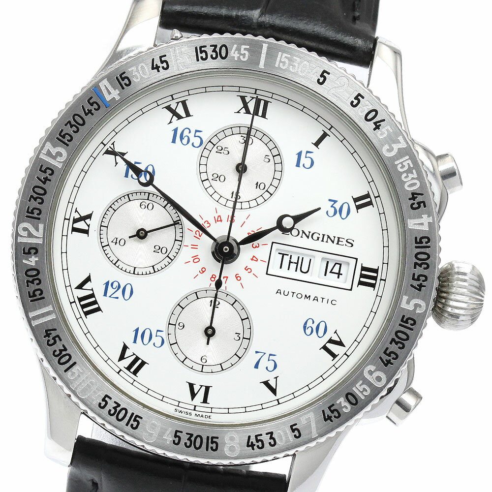 ロンジン LONGINES L2.602.4 リンドバーグ アワーアングル クロノグラフ 自動巻き メンズ 良品 _914428【中古】