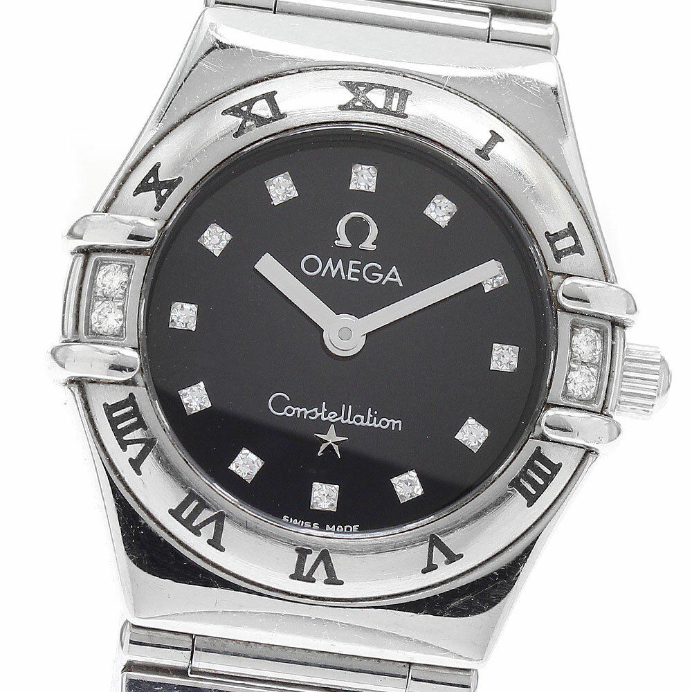 Constellation - オメガ OMEGA 1566.56 コンステレーション 12Pダイヤ 4Pベゼルダイヤ クォーツ レディース _681353【中古】