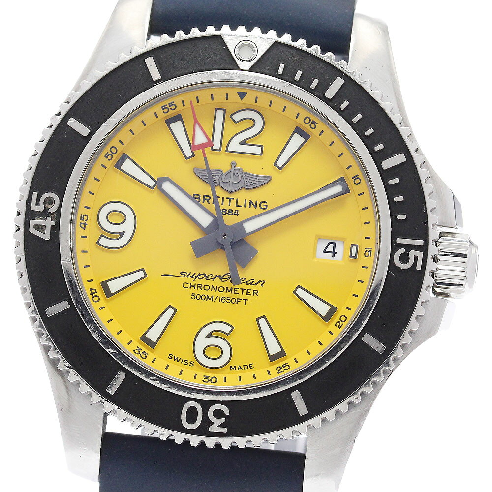 ブライトリング BREITLING A17366 スーパーオーシャン 42 デイト 自動巻き メンズ 保証書付き_931995【中古】