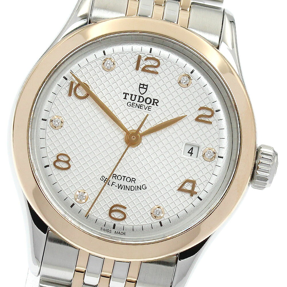 チュードル TUDOR 91351 1926 RGベゼル デイト 6Pダイヤ 自動巻き メンズ 良品 保証書付き_932008【ev15】【中古】