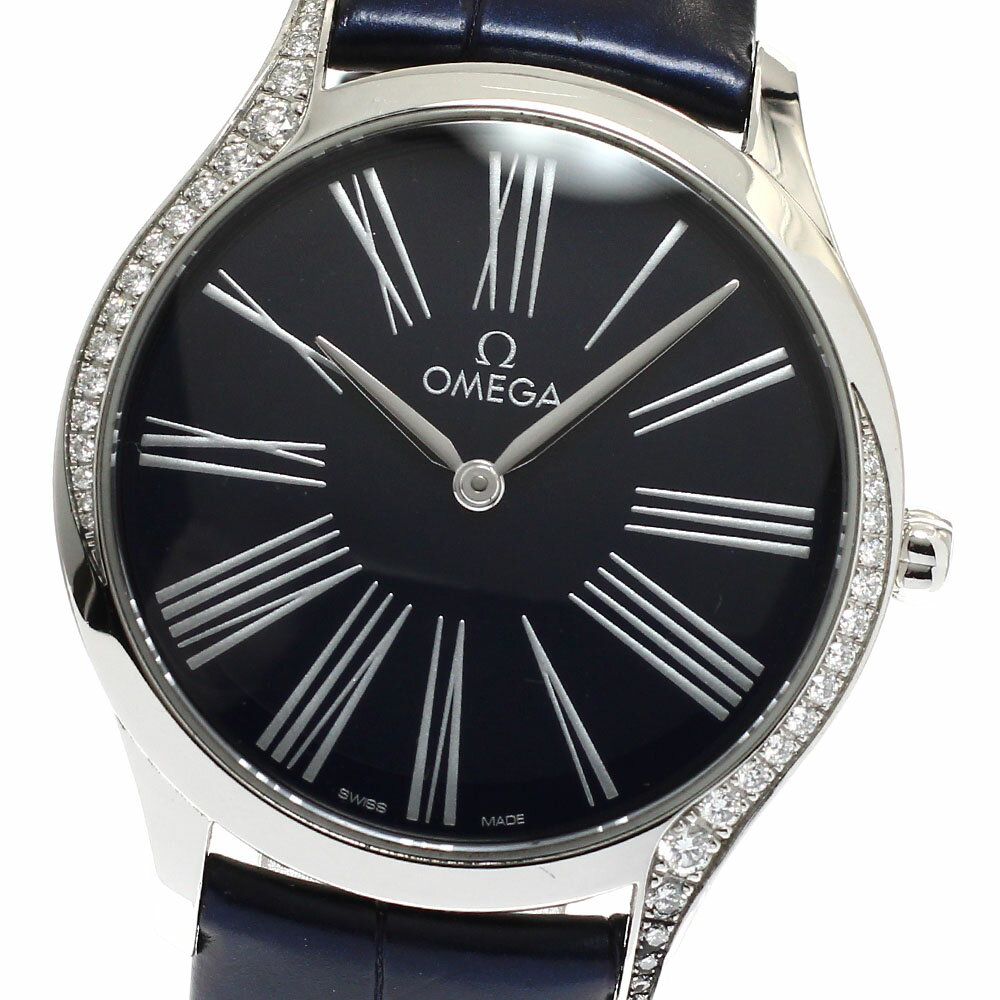 DeVille - オメガ OMEGA 428.18.36.60.03.001 デビル トレゾア ダイヤベゼル クォーツ レディース _933079【中古】