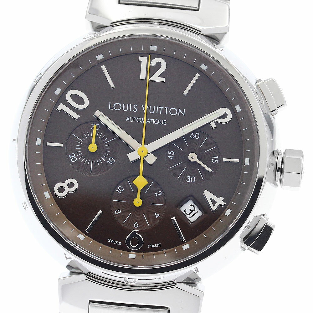 ルイ・ヴィトン LOUIS VUITTON Q1121 タンブール デイト クロノグラフ 自動巻き メンズ _931753【中古】