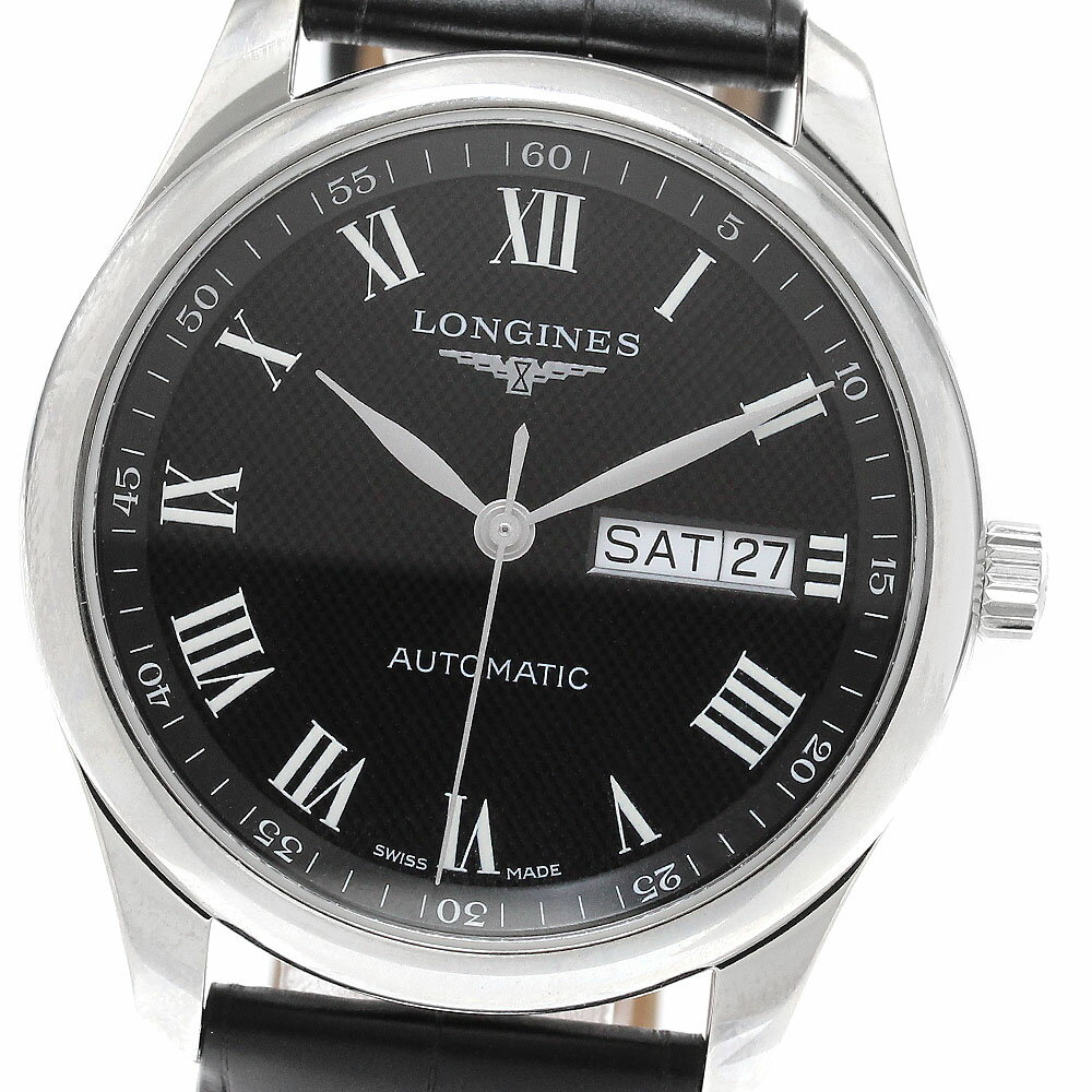 F, H, W - ロンジン LONGINES L2.755.4 マスターコレクション デイデイト 自動巻き メンズ 極美品 保証書付き_935375【中古】