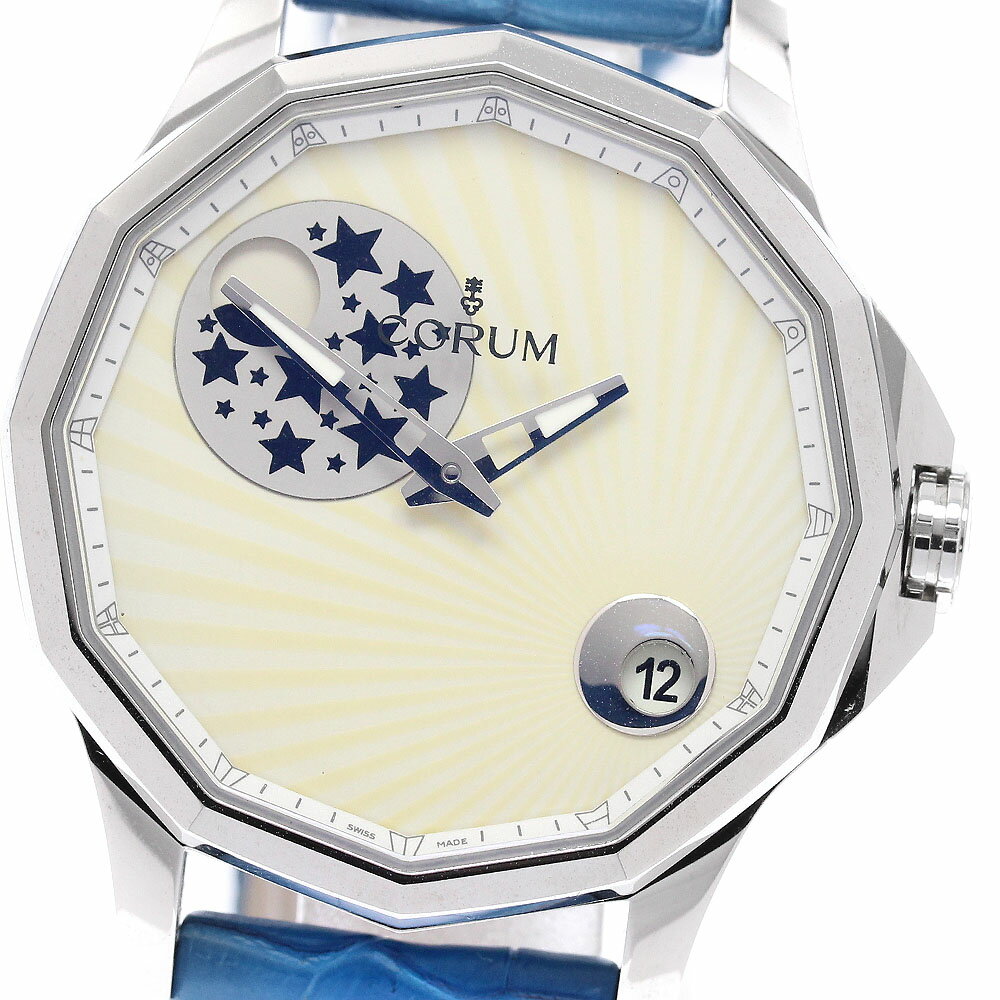 CORUM - コルム CORUM A384/03121 アドミラルズカップ レジェンド38 ミステリームーン ダイヤベゼル クォーツ ボーイズ 美品 保証書付き_935448【中古】
