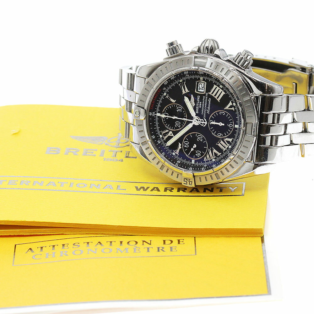 訳あり ブライトリング BREITLING A13356 クロノマット エボリューション デイト 自動巻き メンズ 保証書付き_923219【中古】
