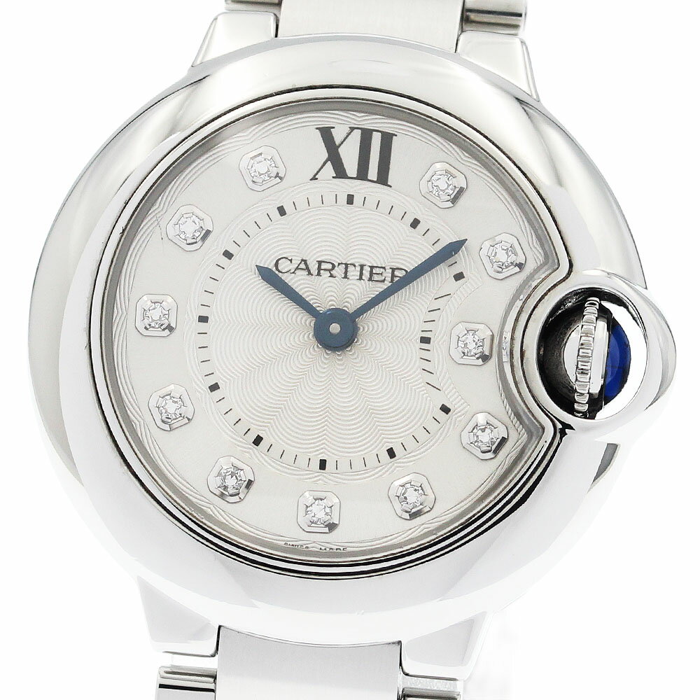 カルティエ CARTIER WE902073 バロンブルーSM 11Pダイヤ クォーツ レディース 良品 _934603【中古】