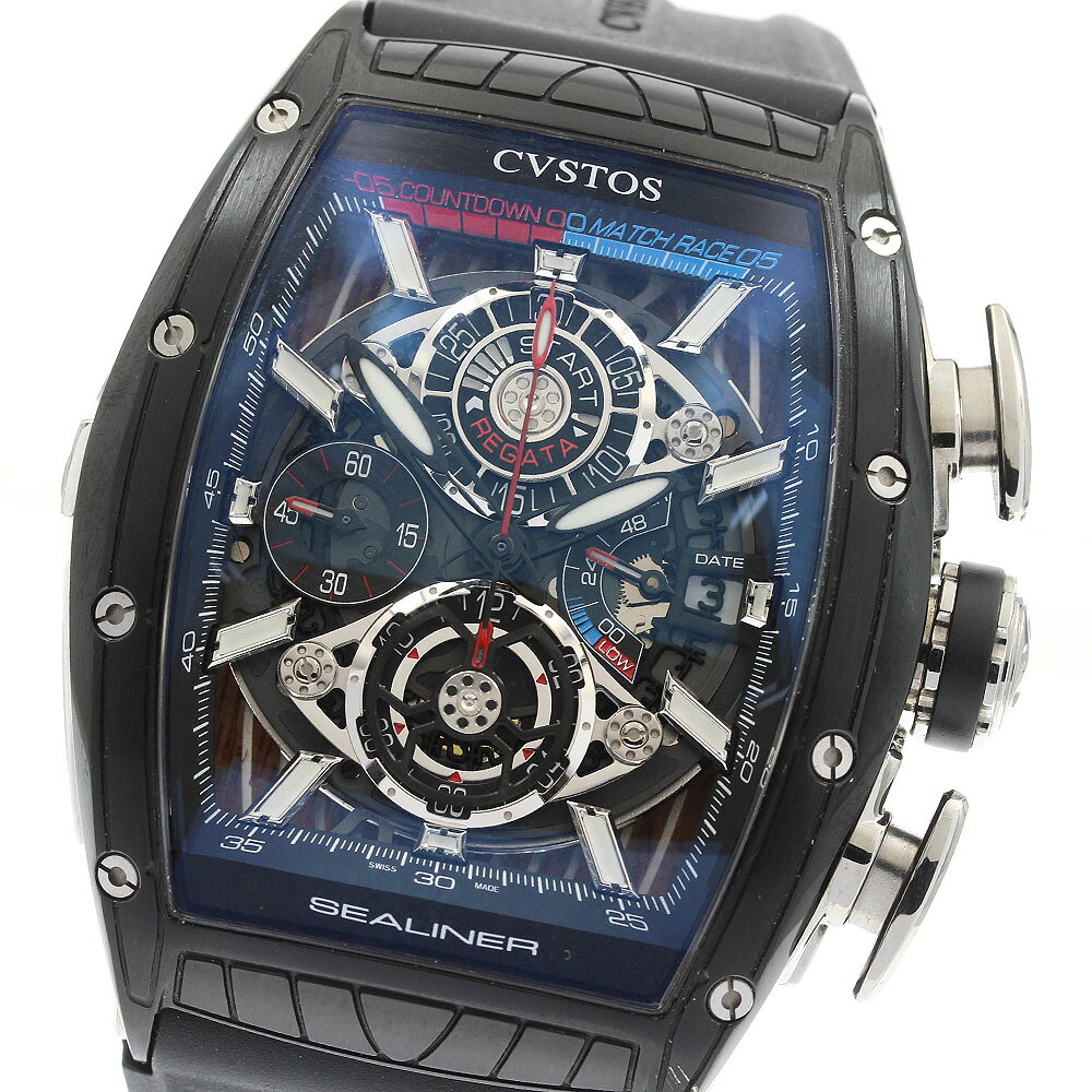 クストス CVSTOS CVGT-SEA-REGATA-CPTT BST チャレンジ シーライナー レガッタ デイト 自動巻き メンズ 保証書付き_936298【中古】