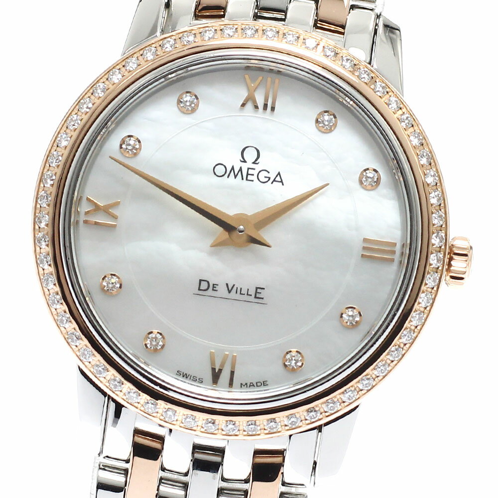 Other - オメガ OMEGA 424.25.27.60.55.002 デビル 8Pダイヤ ベゼルダイヤ クォーツ レディース 良品 保証書付き_936090【中古】