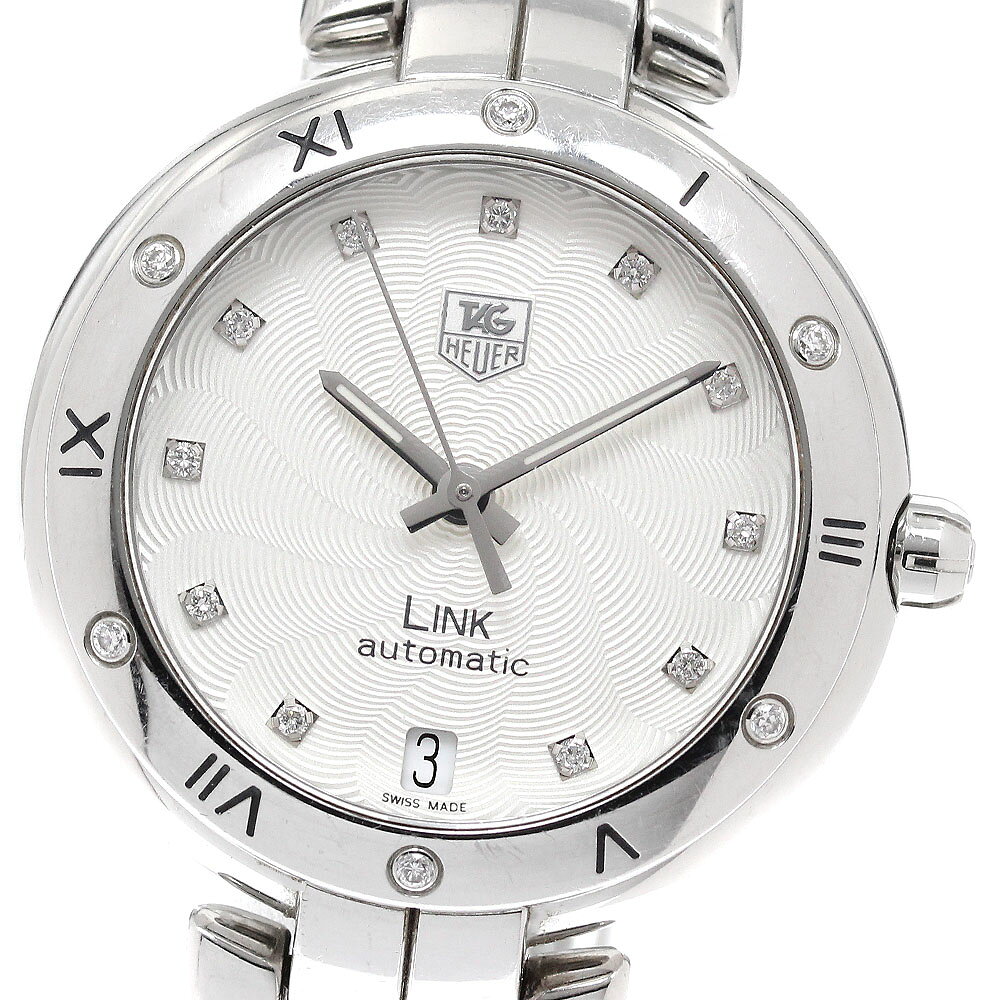 タグホイヤー TAG HEUER WAT2312 リンク 11Pダイヤ デイト 自動巻き レディース 保証書付き_938997【中古】