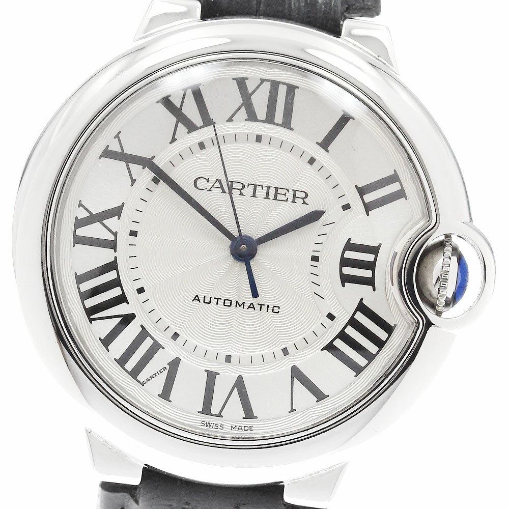 カルティエ CARTIER W69017Z4 バロンブルー 36mm 自動巻き ボーイズ 良品 保証書付き_930672【中古】