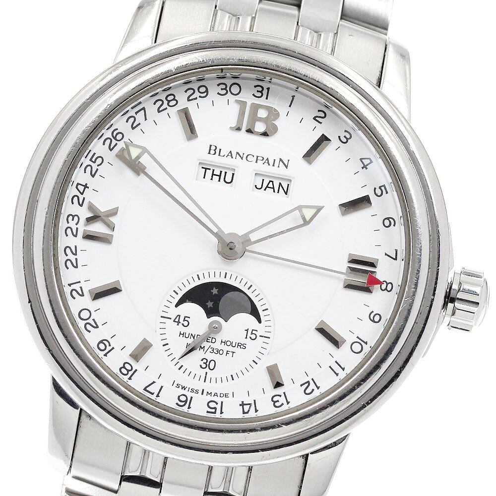 訳あり ブランパン Blancpain 2763-1127A-11 レマン トリプルカレンダー ムーンフェイズ 自動巻き メンズ 保証書付き_906962【中古】