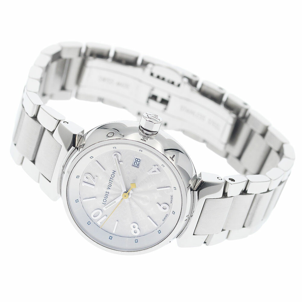 ルイ・ヴィトン LOUIS VUITTON Q121K タンブール デイト クォーツ レディース 箱・保証書付き_938583【中古】