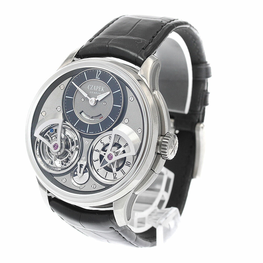 チャペック CZAPEK 12544 プラス・ヴァンドーム オンブル トゥールビヨン GMT 手巻き メンズ 美品 箱・保証書付き_868741【中古】