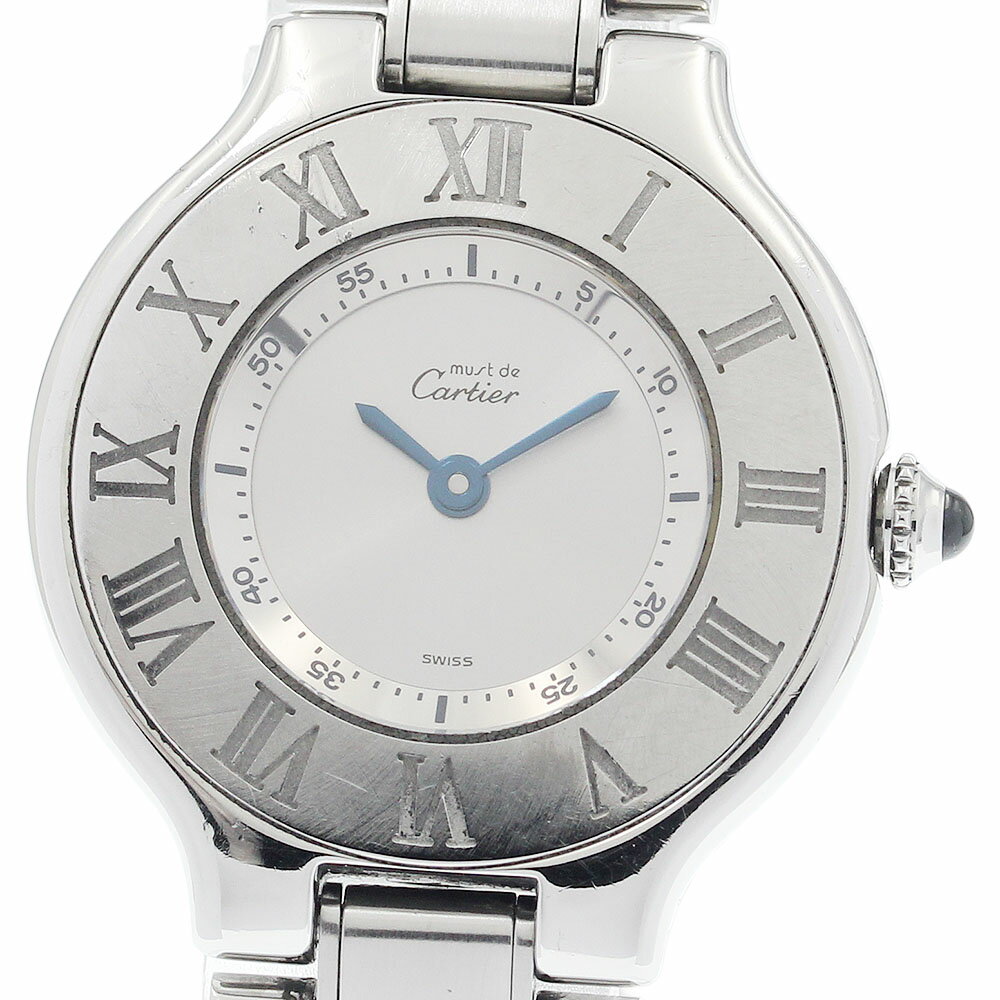 カルティエ CARTIER W10109T2 マスト21 ヴァンティアン クォーツ レディース 箱・保証書付き_915366【中古】