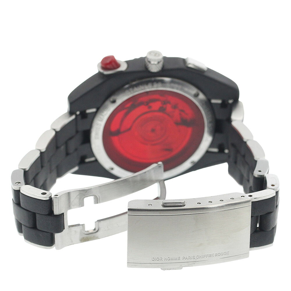 ディオール Dior CD084840 ディオール シフルルージュ クロノ ブラックタイム デイト 自動巻き メンズ _922498【中古】