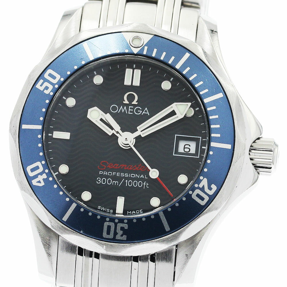 オメガ OMEGA 2224.80 シーマスター300 デイト クォーツ レディース 良品 保証書付き_939013【中古】