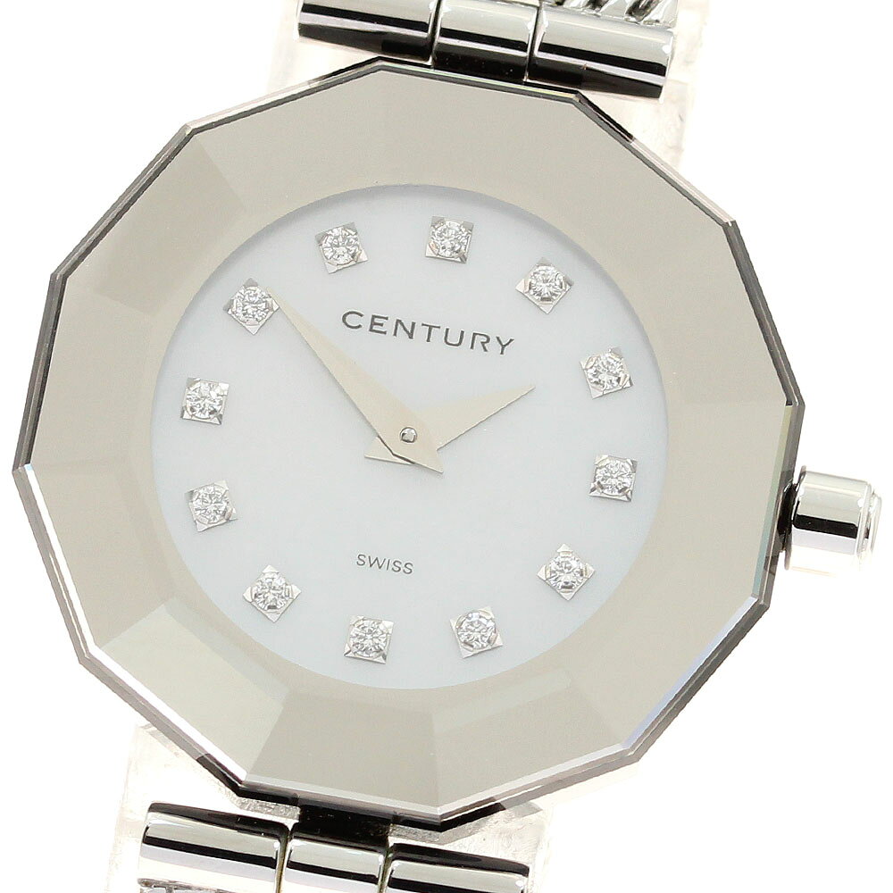 センチュリー CENTURY タイムジェム 12Pダイヤ クォーツ レディース _939337【ev10】【中古】