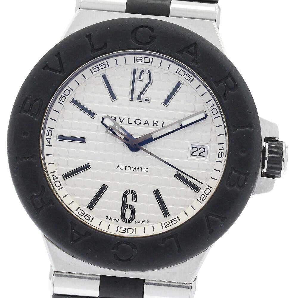 DIAGONO - ベルト訳あり ブルガリ BVLGARI DG40SV ディアゴノ デイト 自動巻き メンズ 保証書付き_940179【中古】