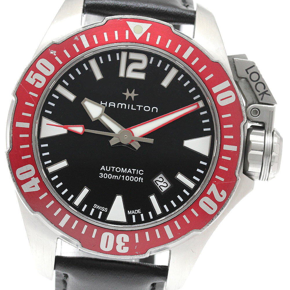 ハミルトン HAMILTON H777250 フロッグマン カーキ ネイビー デイト 自動巻き メンズ _941161【中古】