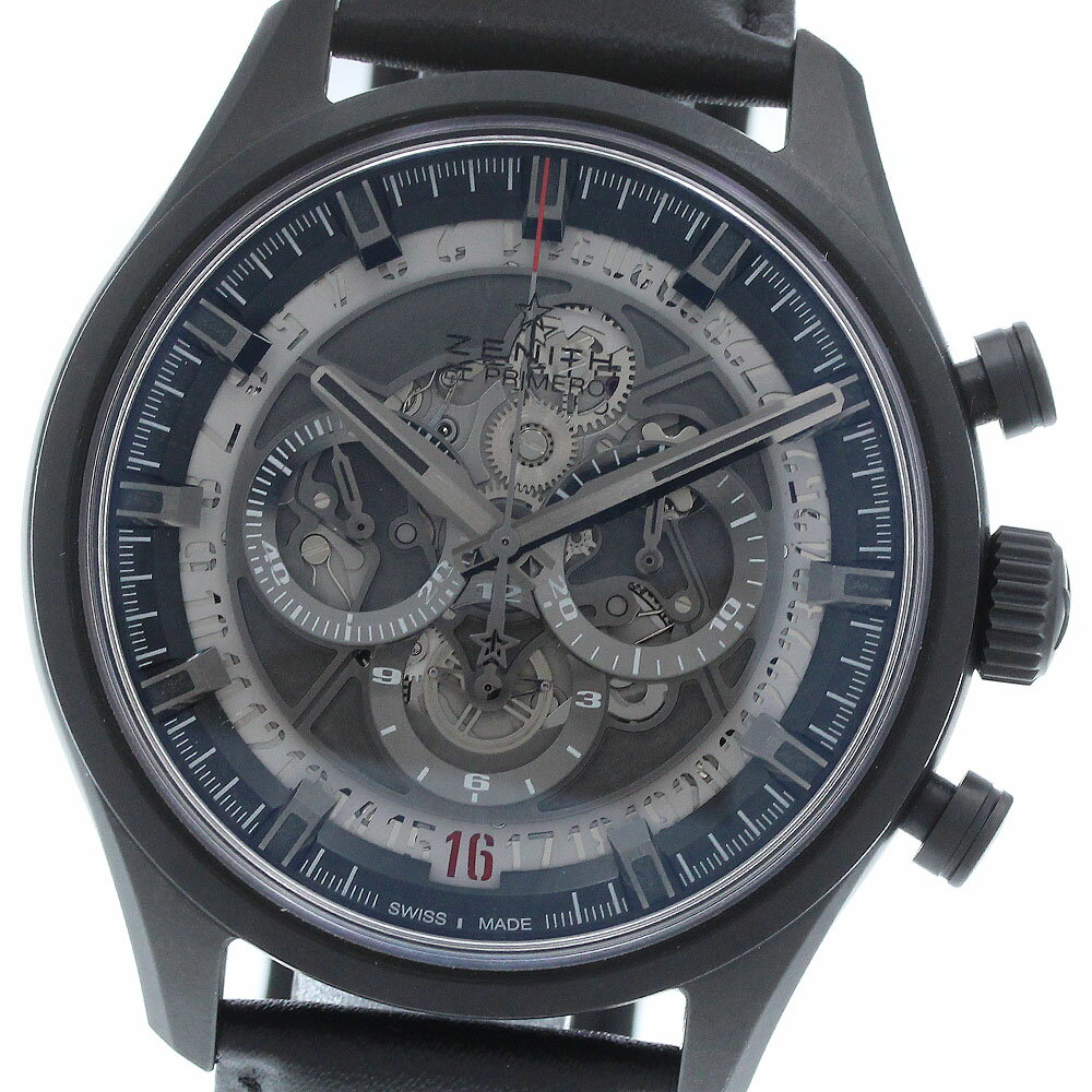 ゼニス ZENITH 49.2520.400/98.R578 エルプリメロ スケルトン 自動巻き メンズ 美品 箱・保証書付き_941829【中古】
