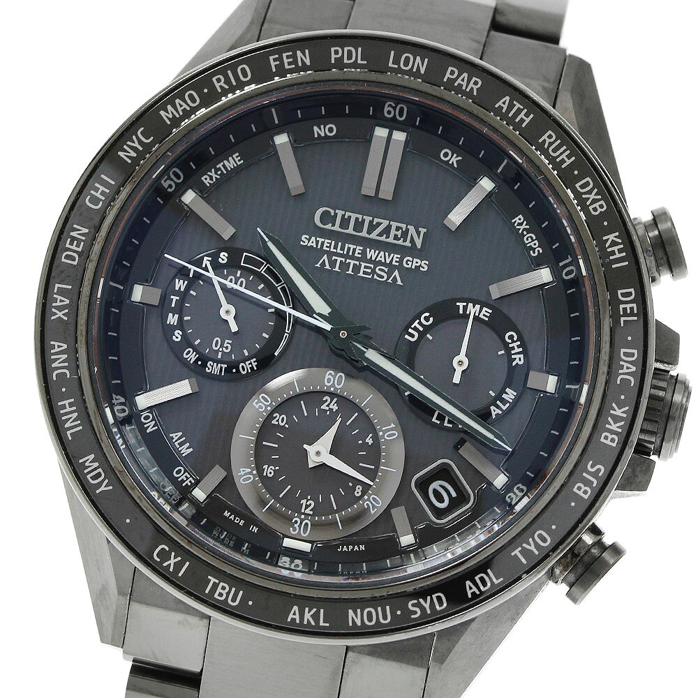 シチズン CITIZEN F950-0029S01/CC4055-65E アテッサ サテライトウェーブ GPS ソーラー電波 メンズ 箱・保証書付き_942285【中古】