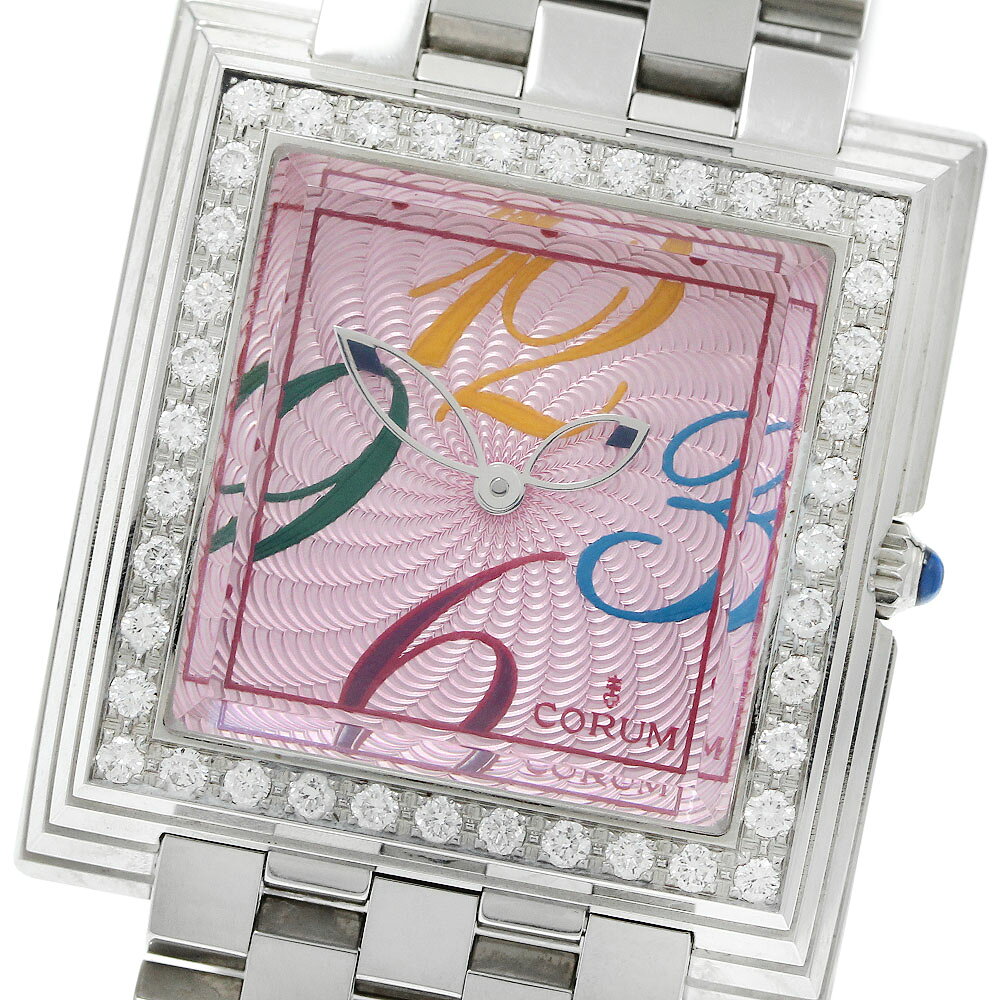 CORUM - コルム CORUM 138.341.47 ピラミッド ダイヤベゼル クォーツ レディース 良品 _942748【中古】