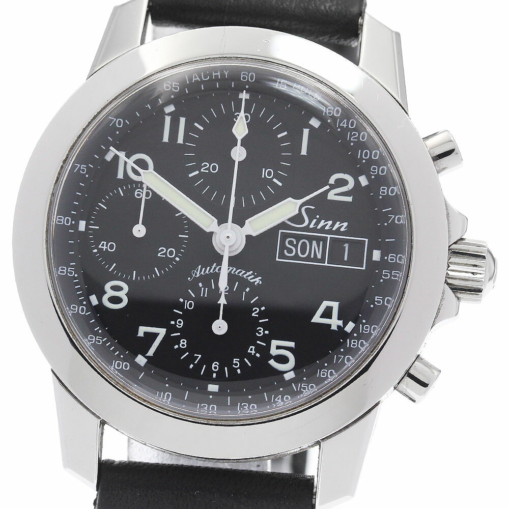 ジン Sinn 103 クロノグラフ デイデイト 自動巻き メンズ 保証書付き_941804【中古】