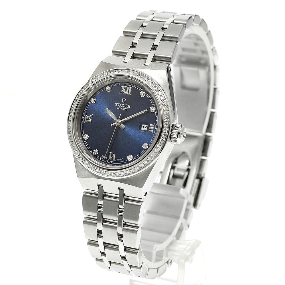 CLOSERのチュードル TUDOR 28320 ロイヤル 8P ダイヤベゼル デイト 自動巻き レディース 極美品 箱・保証書付き_942523【中古】｜アングル3