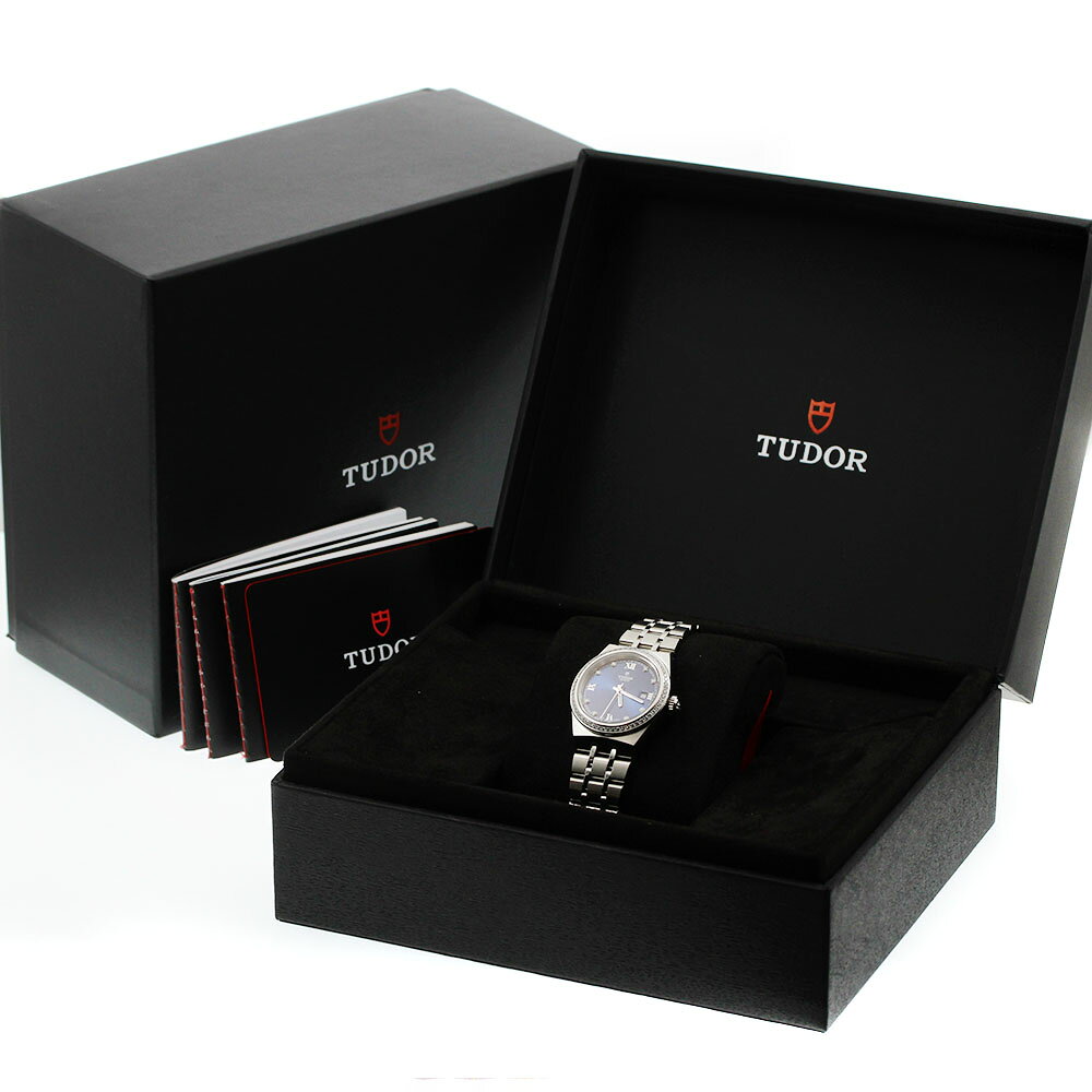 CLOSERのチュードル TUDOR 28320 ロイヤル 8P ダイヤベゼル デイト 自動巻き レディース 極美品 箱・保証書付き_942523【中古】｜アングル2