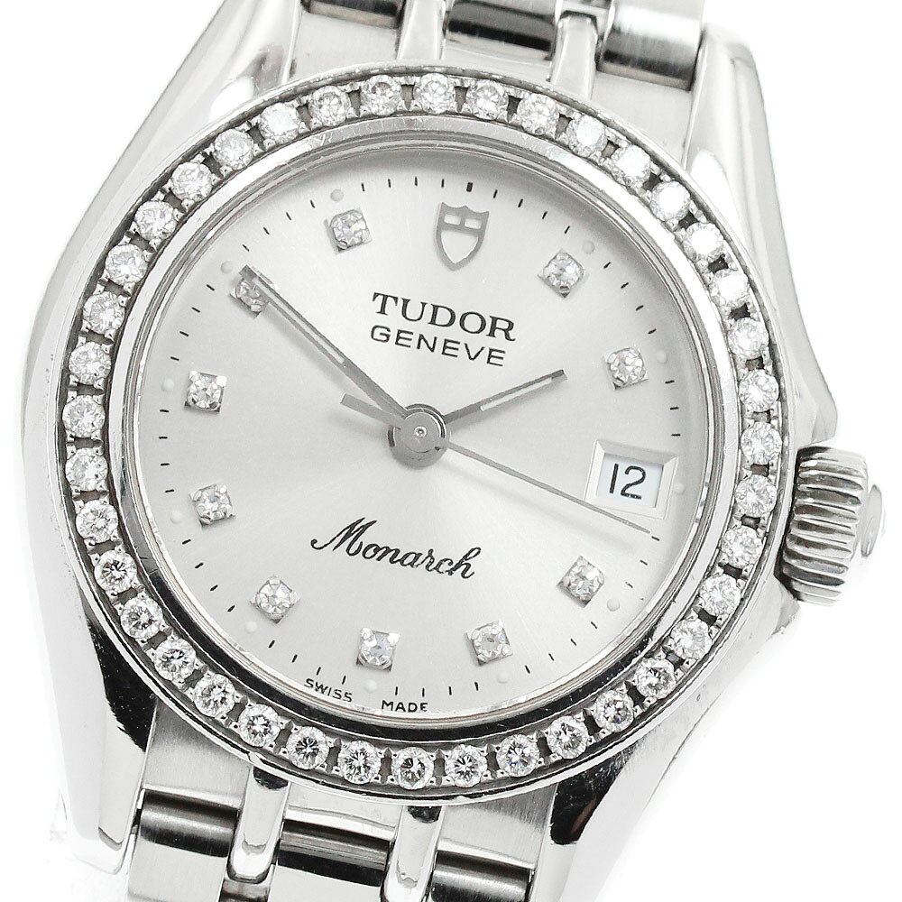 チュードル TUDOR 15810 モナーク ダイヤベゼル 10Pダイヤ クォーツ レディース _9 ...