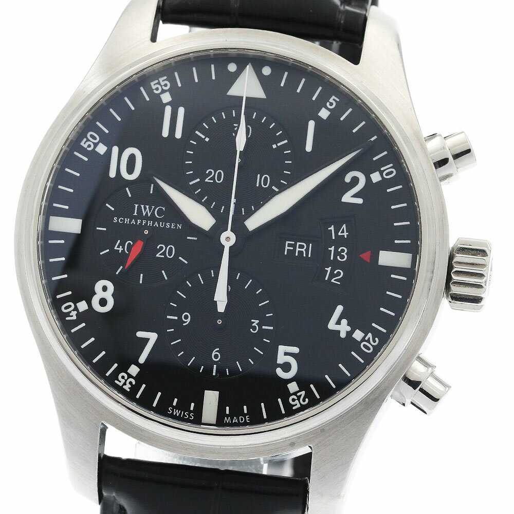 樂天商城 - IWC IWC SCHAFFHAUSEN IW377701 パイロットウォッチ クロノグラフ デイデイト 自動巻き メンズ 保証書付き_937484【中古】