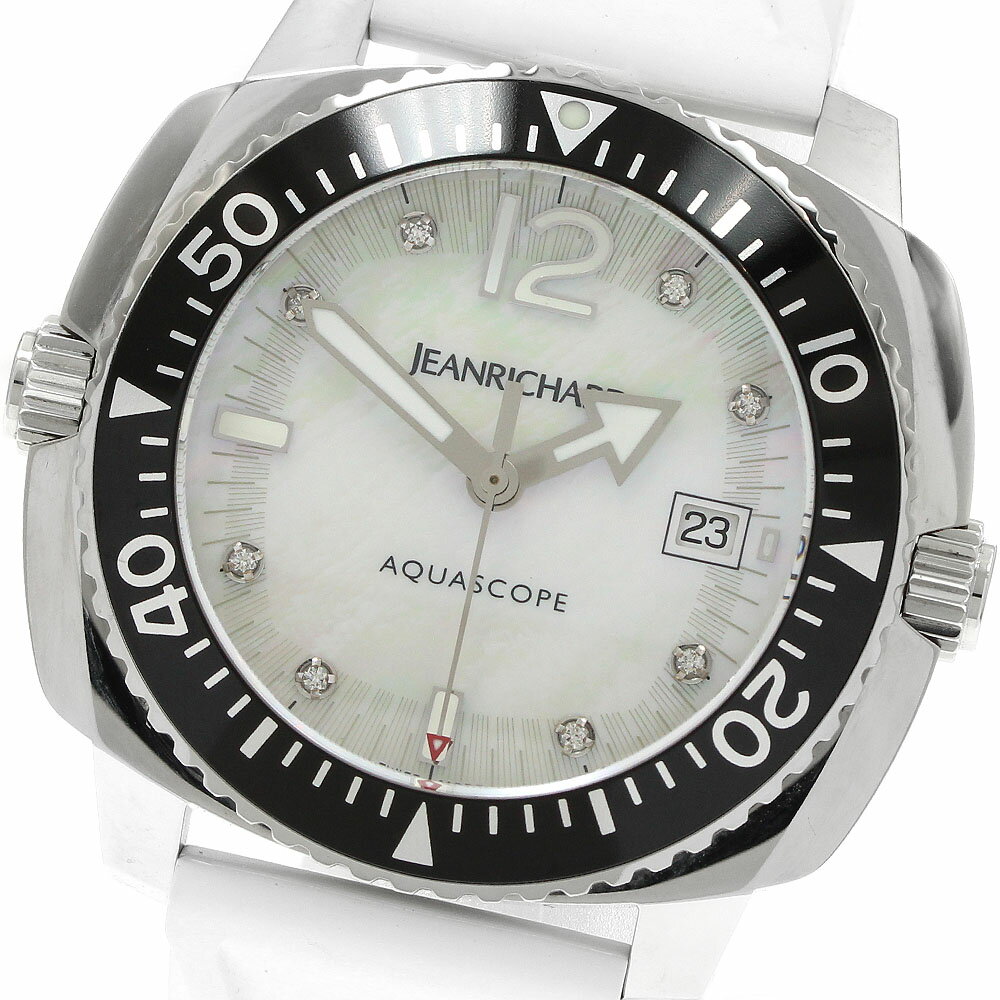 ジャンリシャール JEANRICHARD 60140-11-71C-AC7D アクアスコープ 8Pダイヤ デイト 自動巻き メンズ 良品 保証書付き_942753【中古】
