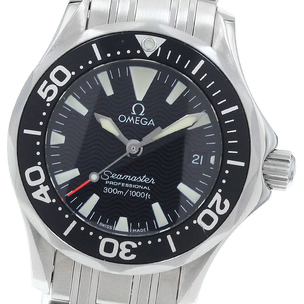 C, D, T, R, W - オメガ OMEGA 2282.50 シーマスター300 デイト クォーツ レディース 良品 保証書付き_943643【中古】