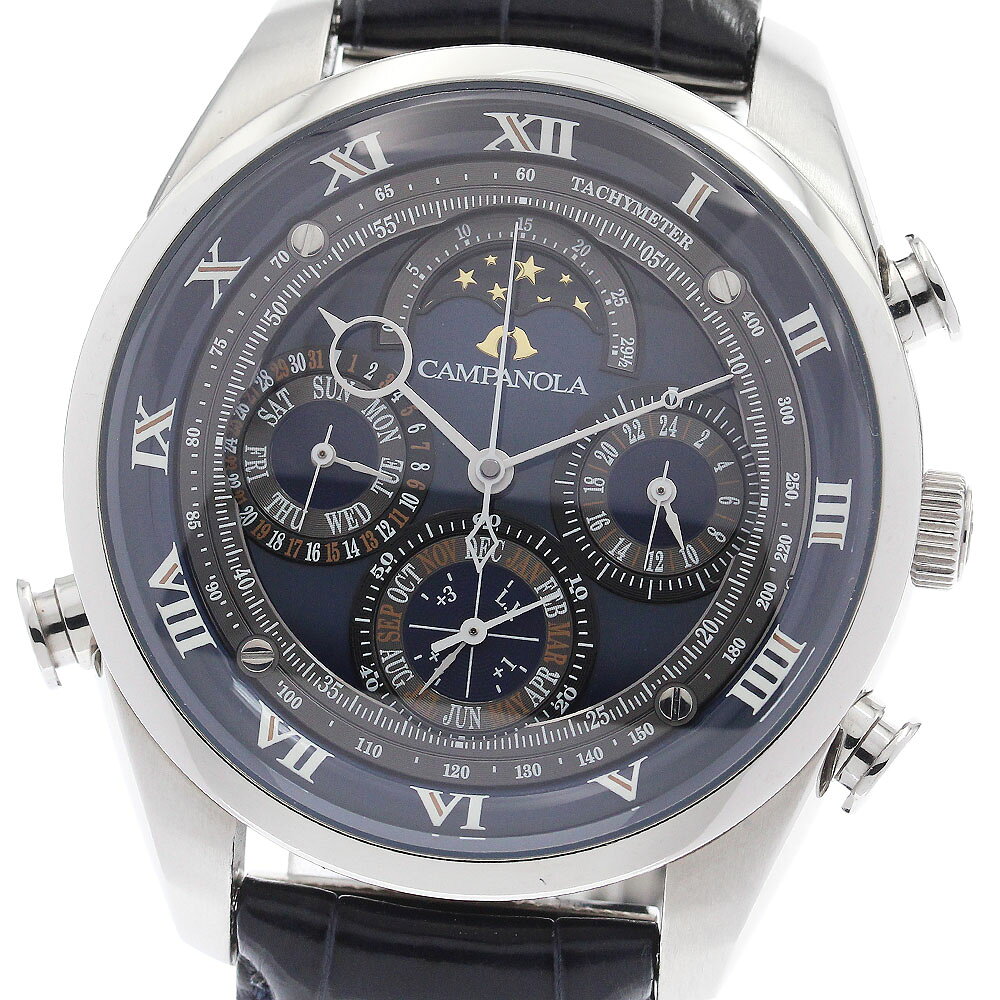 シチズン CITIZEN AH4080-01L/6772-T025323 カンパノラ グランドコンプリケーション 留紺 300本限定 クォーツ メンズ 箱・保証書付_943932【中古】
