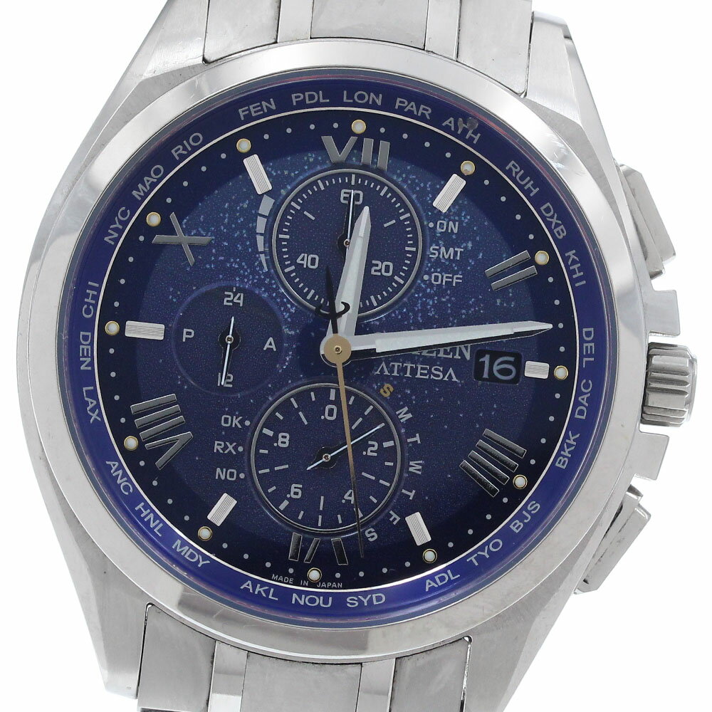 シチズン CITIZEN H800-A1CDW01/AT8240-74L アテッサ Dear Collection Silent Snow ソーラー電波 メンズ 箱・保証書付き_944064【中古】