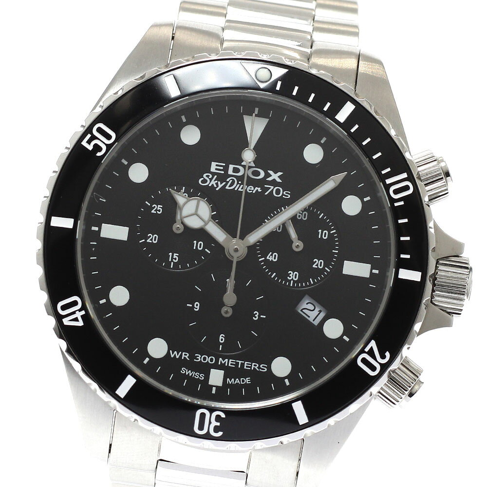 Rakuten - エドックス EDOX 10238-3NM-NI スカイダイバー デイト クロノグラフ クォーツ メンズ 美品 箱・保証書付き_944137【中古】