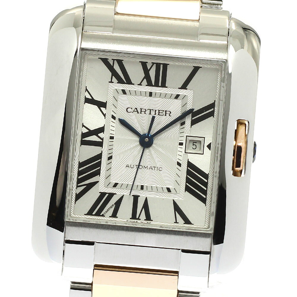 カルティエ CARTIER W5310037 タンクアングレーズLM デイト 自動巻き メンズ 美品 _816727【中古】