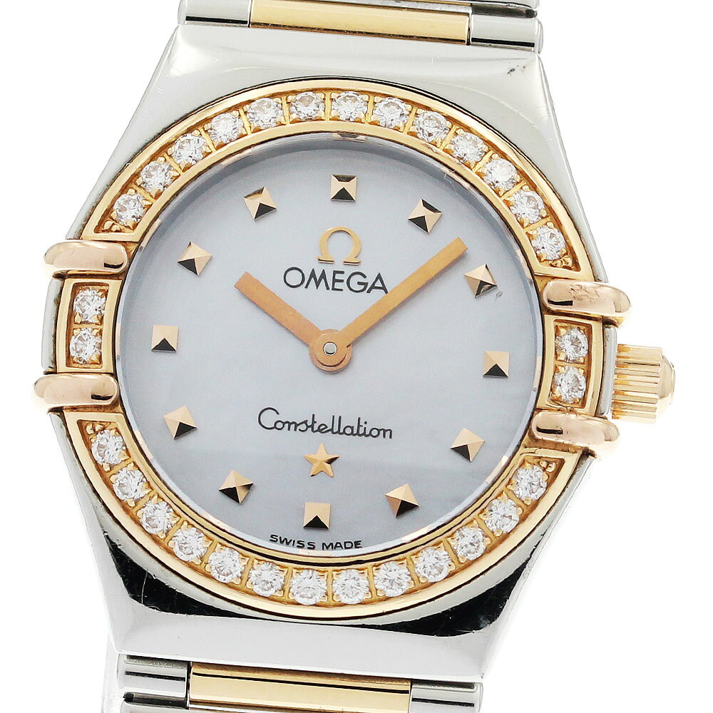 Constellation - オメガ OMEGA 1368.74.00 コンステレーション ダイヤベゼル クォーツ レディース 保証書付き_944122【中古】