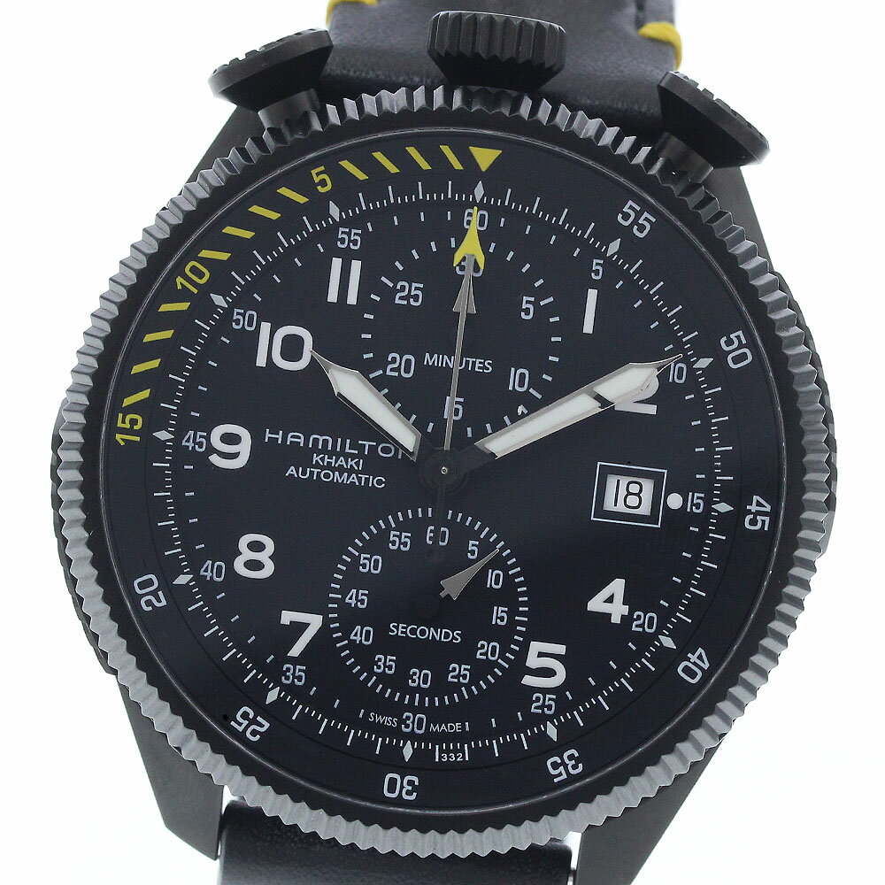 Walden - ハミルトン HAMILTON H76786733/H767860 カーキ アビエーション テイクオフ クロノグラフ 自動巻き メンズ 極美品 箱・保証書付き_944450【中古】