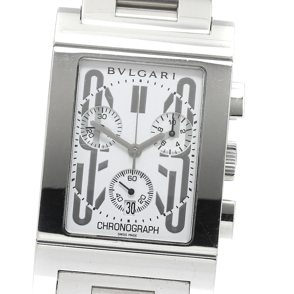 Rettangolo - ブルガリ BVLGARI RTC49S レッタンゴロ デイト クロノグラフ クォーツ メンズ _935210【中古】