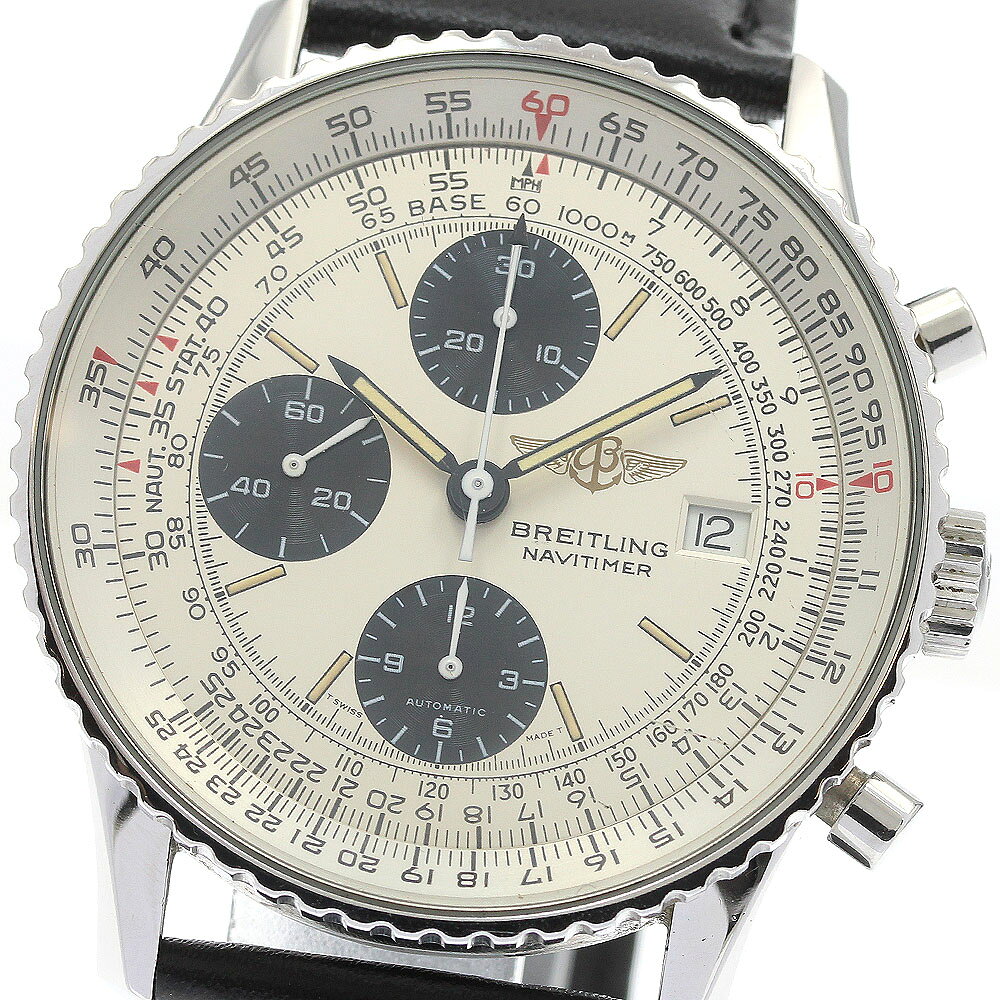 樂天商城 - ブライトリング BREITLING 81610 オールドナビタイマー クロノグラフ 自動巻き メンズ 保証書付き_940498【中古】