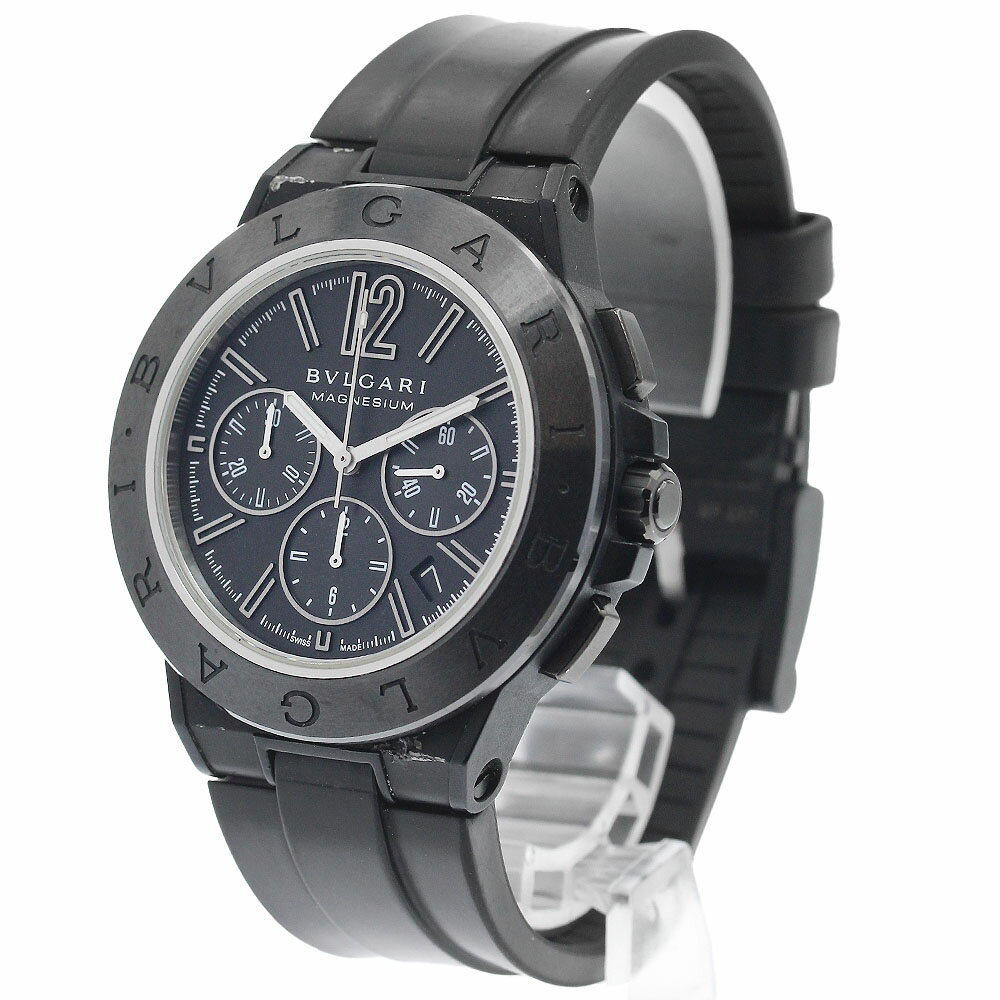 ブルガリ BVLGARI DG42SMCCH ディアゴノ マグネシウム デイト クロノグラフ 自動巻き メンズ 保証書付き_944877【中古】