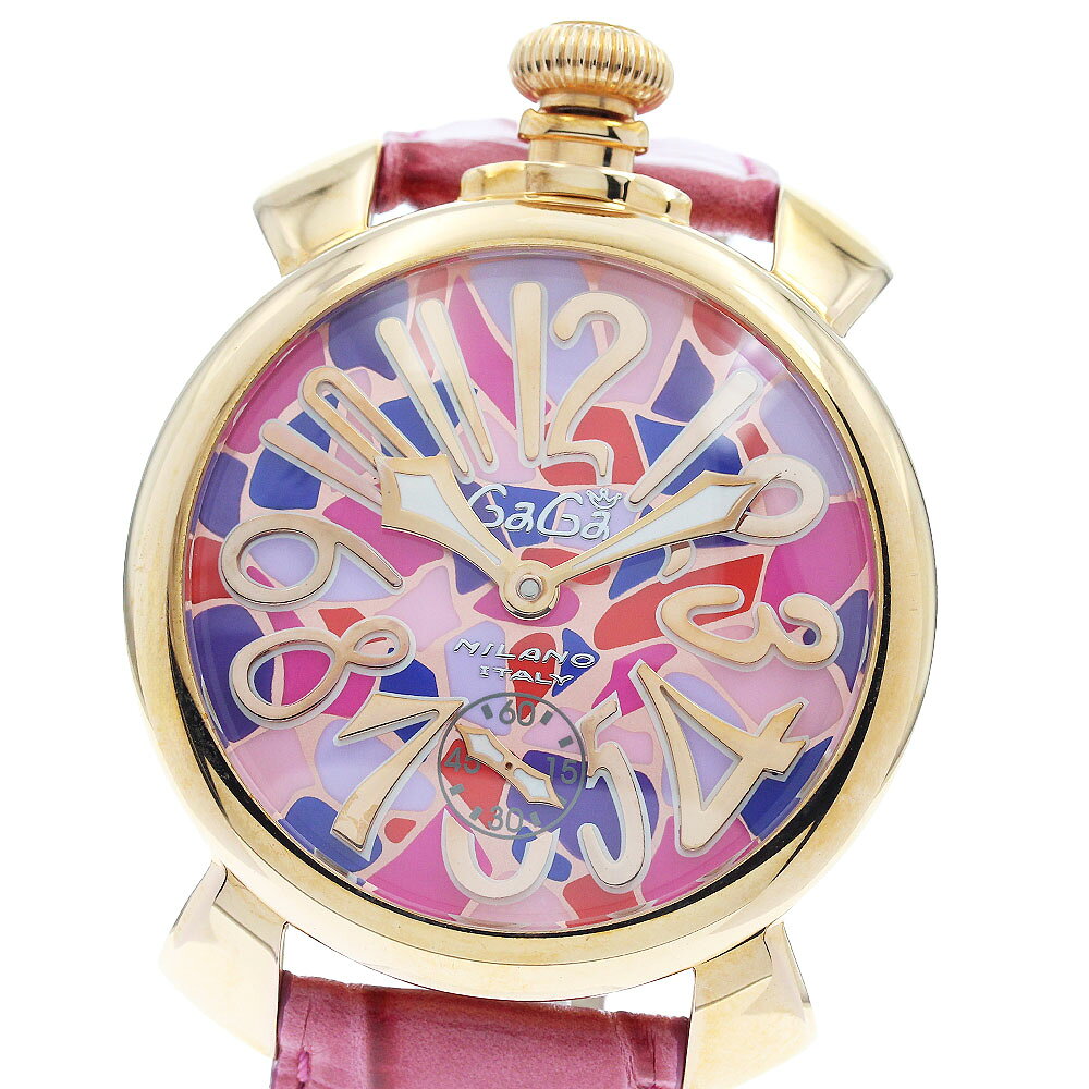 OMEGA - ガガミラノ GaGa MILANO 5011.MOS02S マヌアーレ48 スモールセコンド 手巻き メンズ 箱・保証書付き_944764【中古】