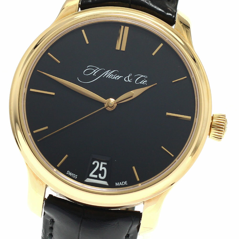 BVLGARI - H.モーザー H.MOSER & CIE. 342.502-001 モラード エンデバー K18PG デイト 手巻き メンズ 良品 箱・保証書付き_917832【中古】