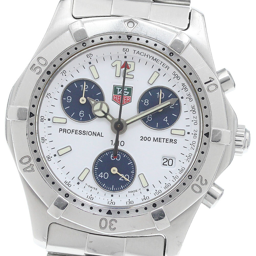 タグホイヤー TAG HEUER CK1111 プロフェッショナル 2000シリーズ クロノグラフ クォーツ メンズ 箱・保証書付き_945523【中古】