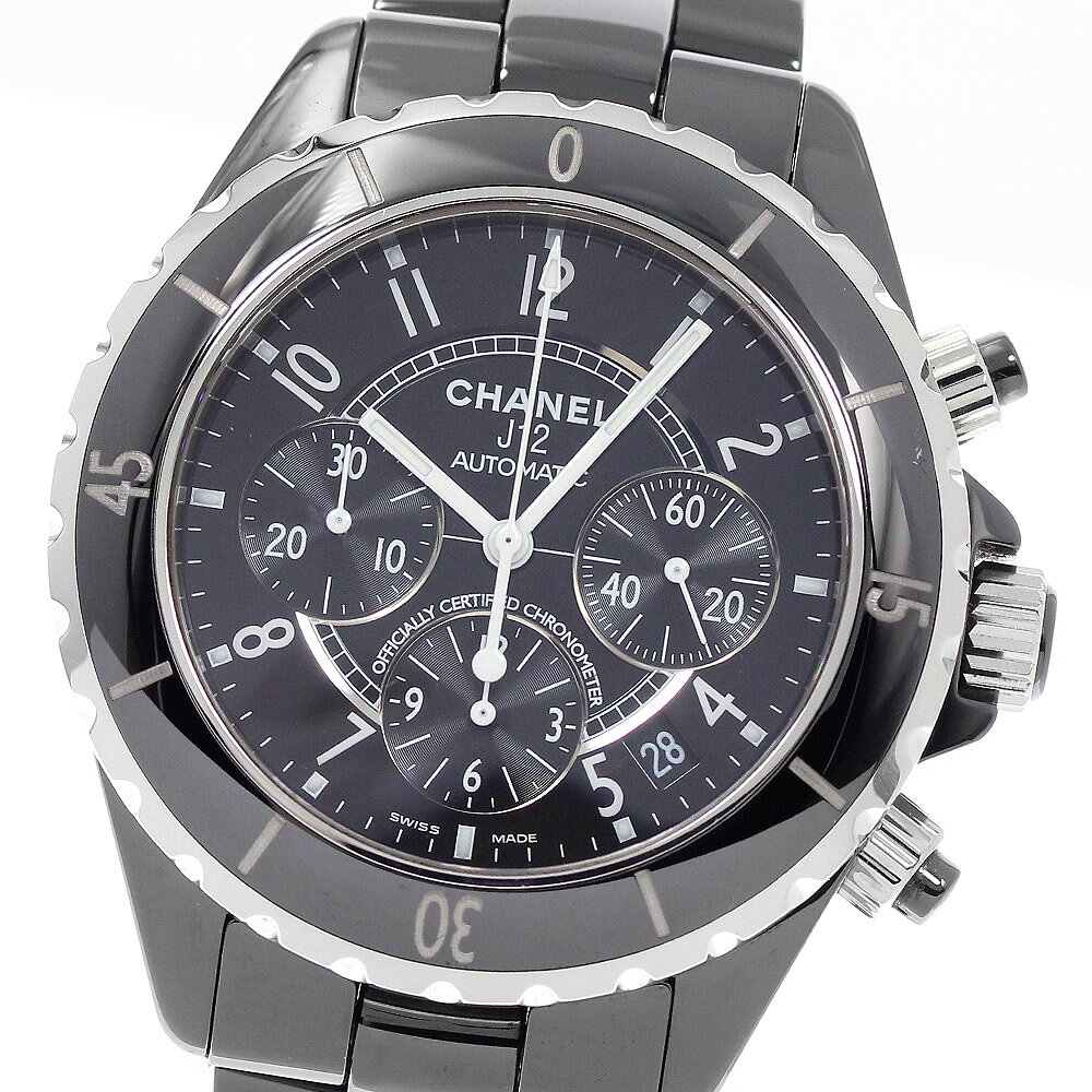 訳あり シャネル CHANEL H0940 J12 41MM 黒セラミック クロノグラフ 自動巻き  ...
