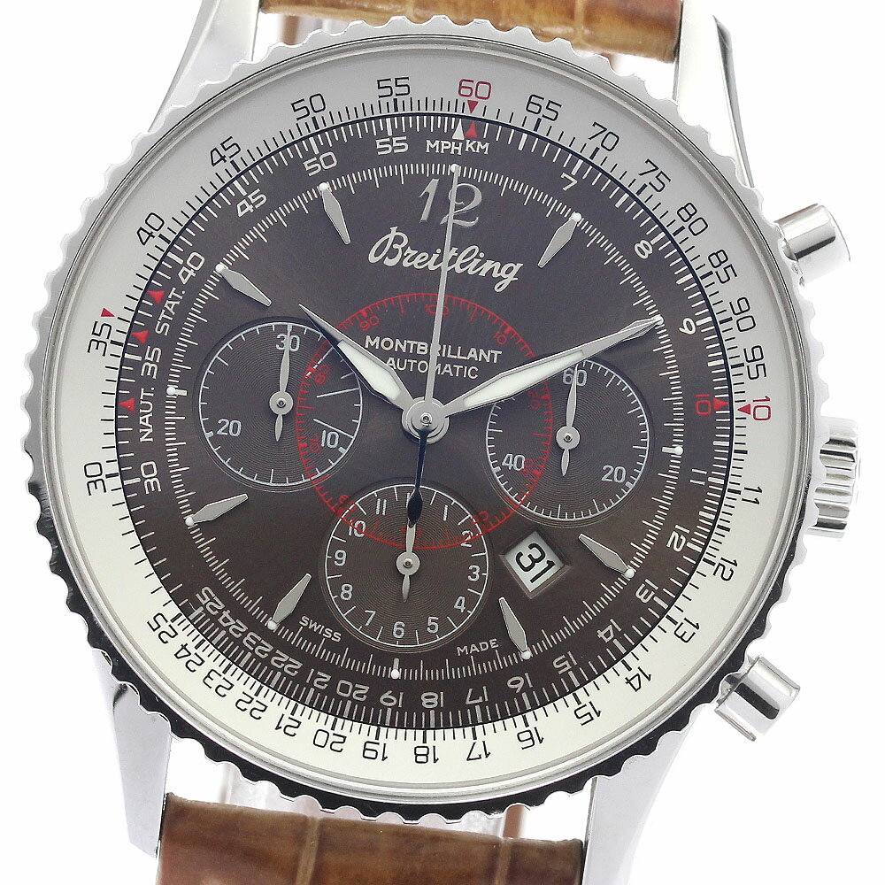 樂天商城 - ブライトリング BREITLING A41370 ナビタイマー モンブリラン デイト クロノグラフ 自動巻き メンズ 箱・保証書付き_946823【中古】