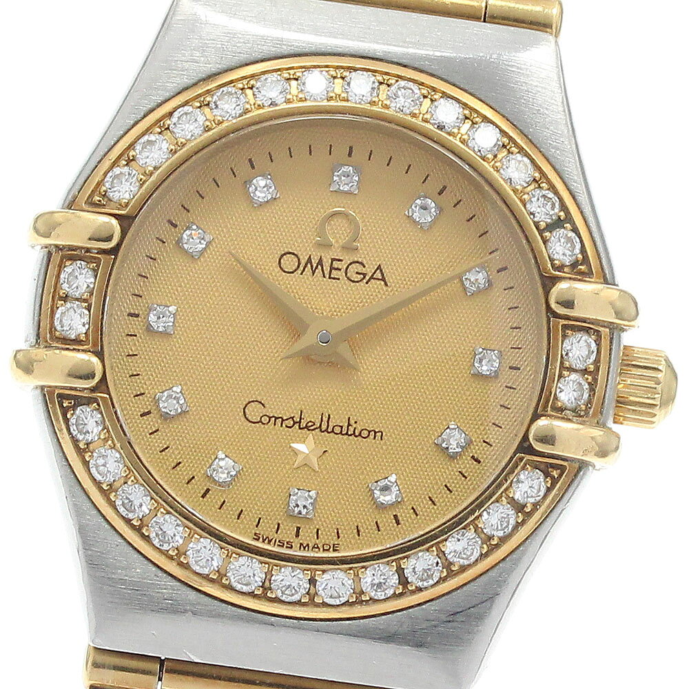 Constellation - オメガ OMEGA 1267.15 コンステレーション ダイヤベゼル 12Pダイヤ フルバー クォーツ レディース _948250【中古】