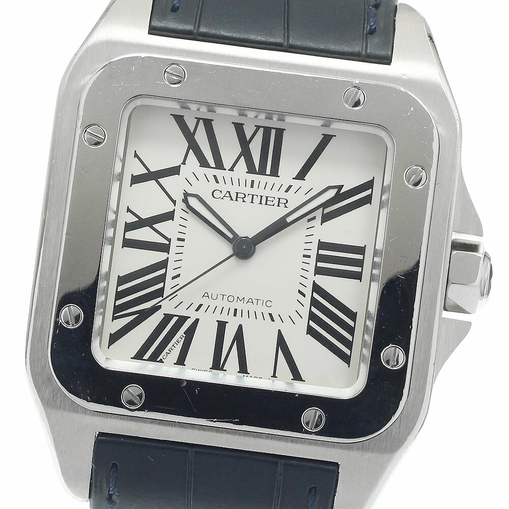 カルティエ CARTIER W20076X8 サントス100 LM 自動巻き メンズ _948288【中古】