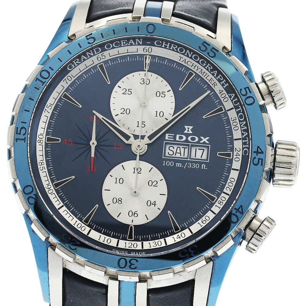 SWATCH - エドックス EDOX 01121 グランドオーシャン デイデイト クロノグラフ 自動巻き メンズ 保証書付き_944146【中古】